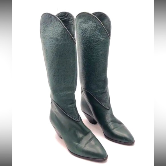 EUC [Smyth Bros] Italian Leather Designer Womens Cowboy Boots - Low Heel Sz 36.5 - Picture 2 of 11